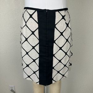 Union Made Womens Skirt Sz M Black -Ten Geometric Patern Cotton Zipper